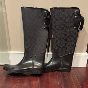 Coach Women's Black Designer Rain Boots